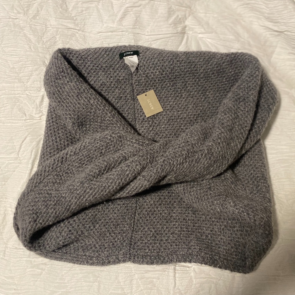 J.CREW Gray Wool Infinity Scarf - NWT